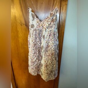 Victoria's Secret Pink and Cream Mini Sundress Spaghetti Strap